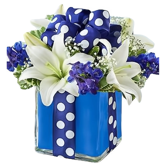All Wrapped Up - Blue - Floral_Arrangement - Flower Delivery NYC