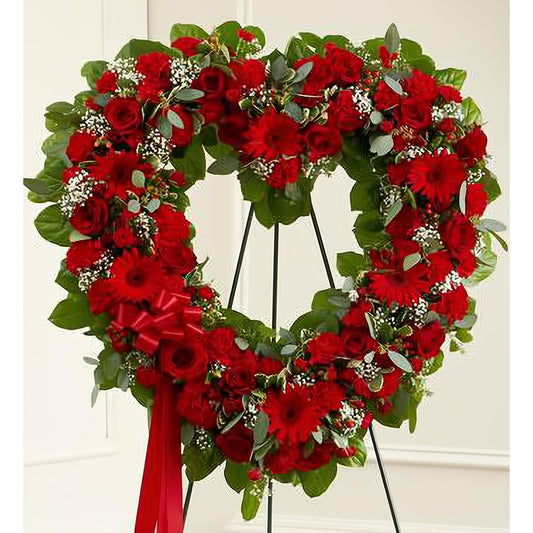 Always Remember Red Floral Heart Tribute - Floral_Arrangement - Flower Delivery NYC