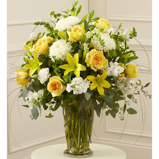 Beautiful Blessings Yellow Vase Arrangement - Floral_Arrangement - Flower Delivery NYC