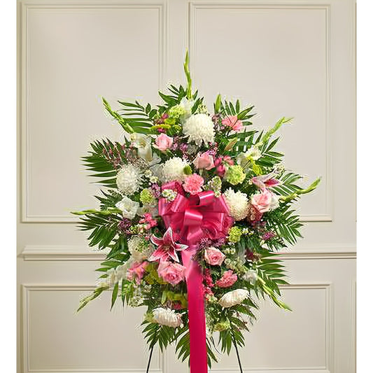 Deepest Sympathies Pastel Standing Spray - Floral_Arrangement - Flower Delivery NYC