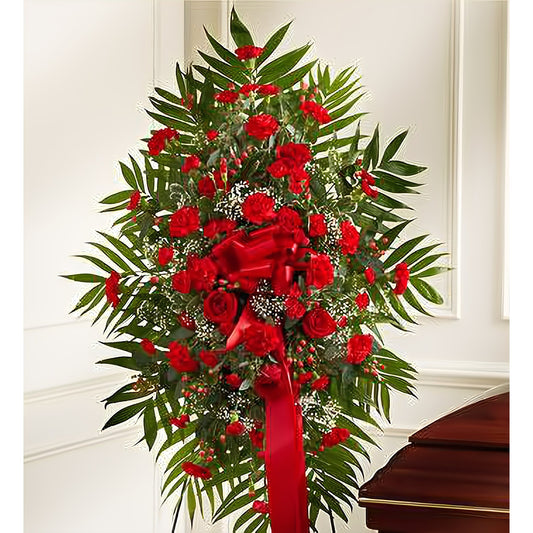 Deepest Sympathies Standing Spray - Red - Floral_Arrangement - Flower Delivery NYC