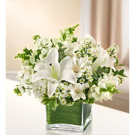 Healing Tears - All White - Floral_Arrangement - Flower Delivery NYC
