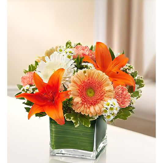 Healing Tears - Peach, Orange and White - Floral_Arrangement - Flower Delivery NYC