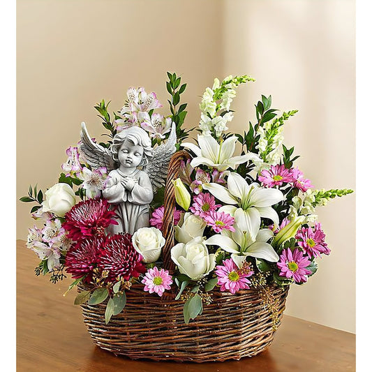 Heavenly Angel Lavender and White Basket - Floral_Arrangement - Flower Delivery NYC