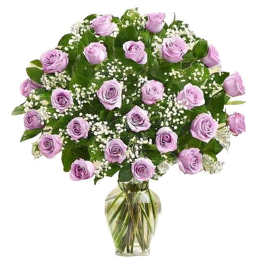 Premium Long Stem - 24 Purple Roses - Floral_Arrangement - Flower Delivery NYC