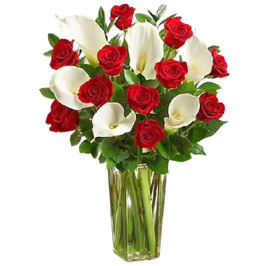 Red Rose & Calla Lily Bouquet - Floral_Arrangement - Flower Delivery NYC