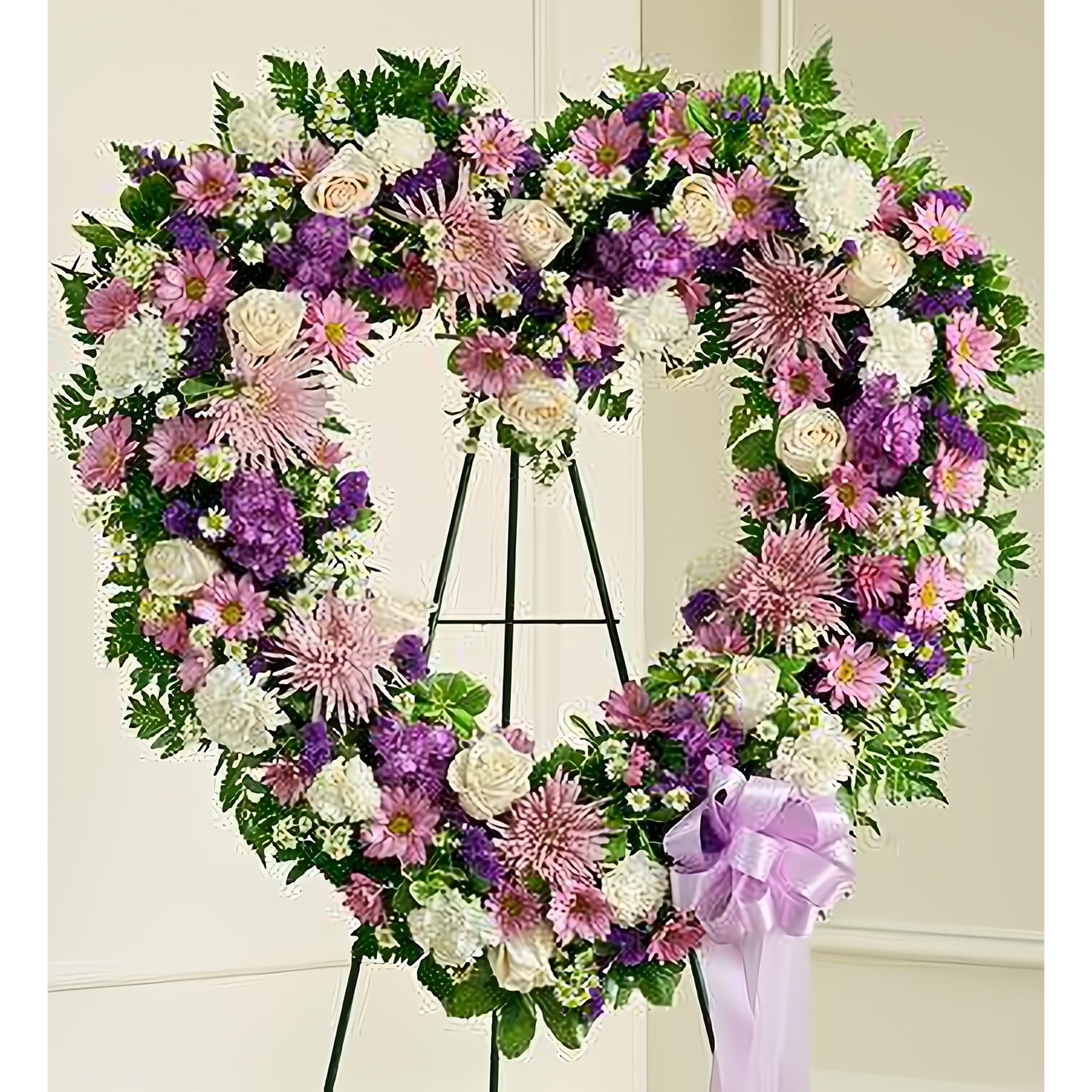 Always Remember Lavender Floral Heart Tribute - Floral_Arrangement - Flower Delivery NYC