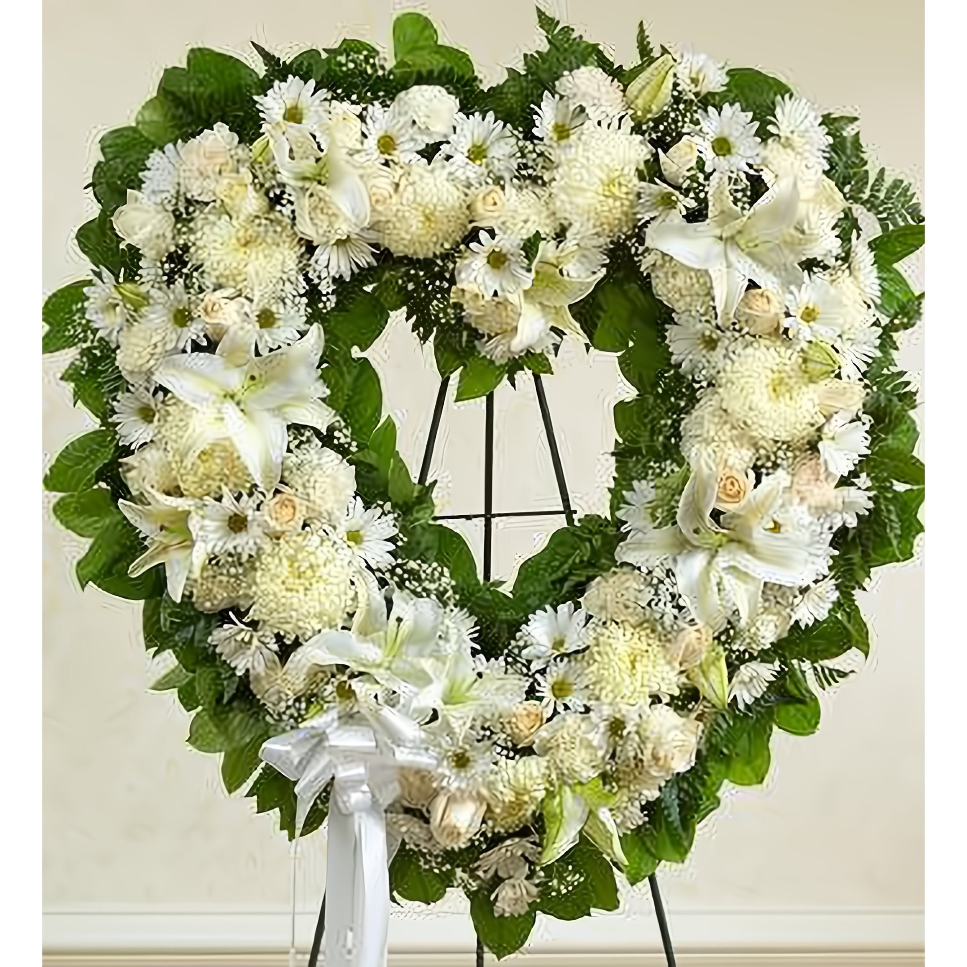 Always Remember White Floral Heart Tribute - Floral_Arrangement - Flower Delivery NYC