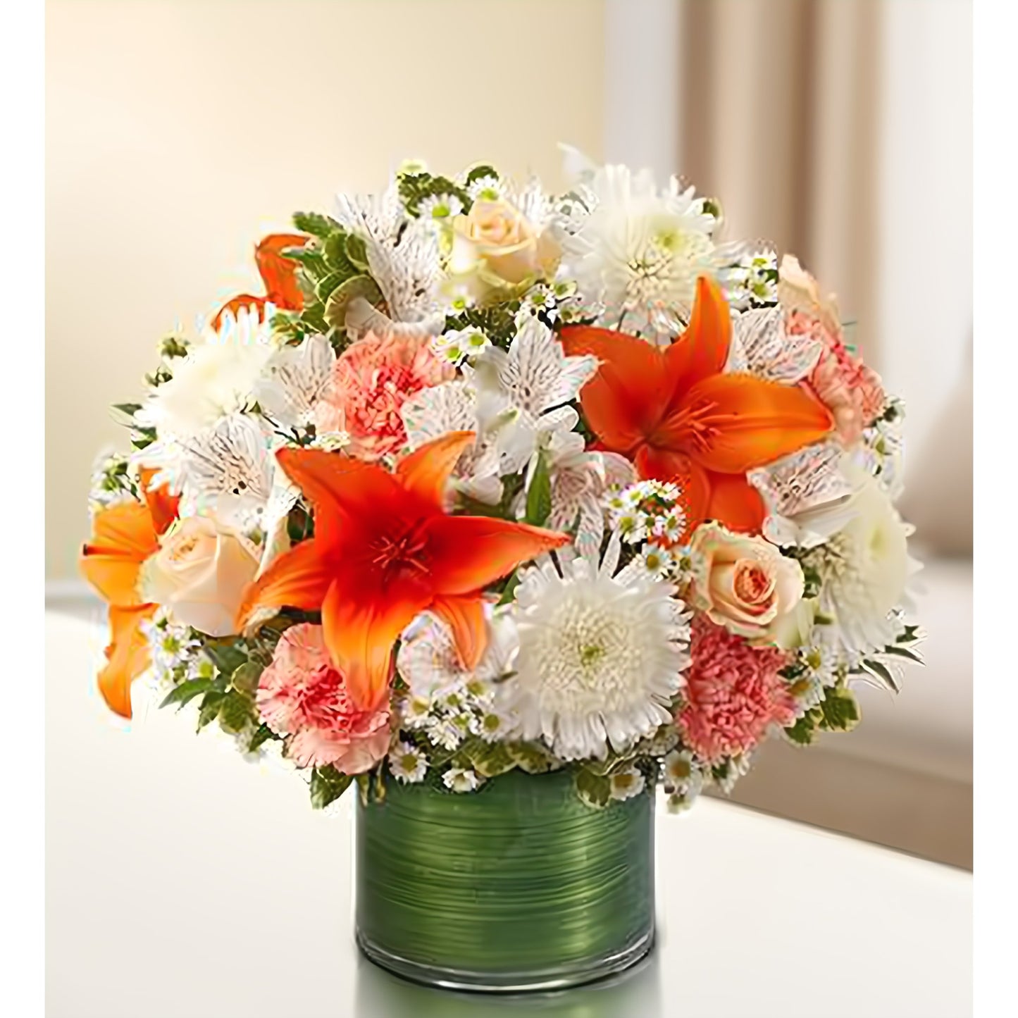 Cherished Memories - Peach, Orange and White - Floral_Arrangement - Flower Delivery NYC