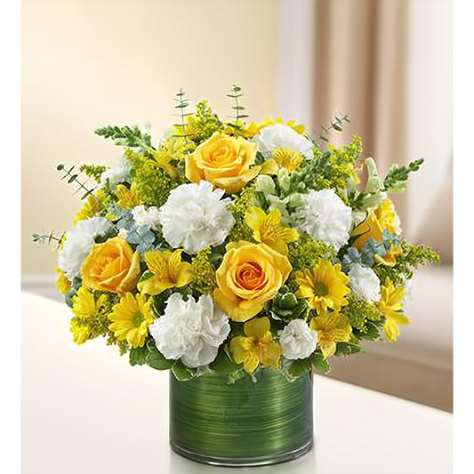 Cherished Memories - Yellow and White - Floral_Arrangement - Flower Delivery NYC