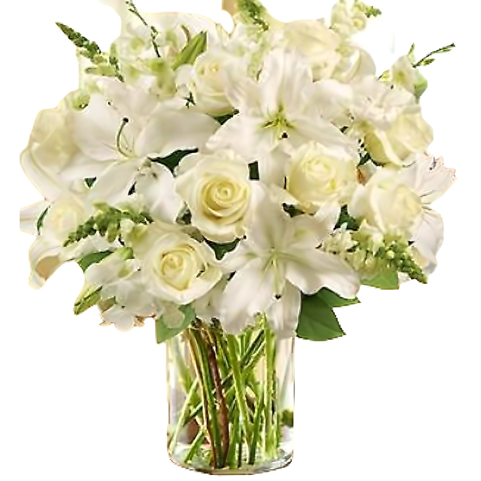 Classic All White Arrangement for Sympathy - Floral_Arrangement - Flower Delivery NYC