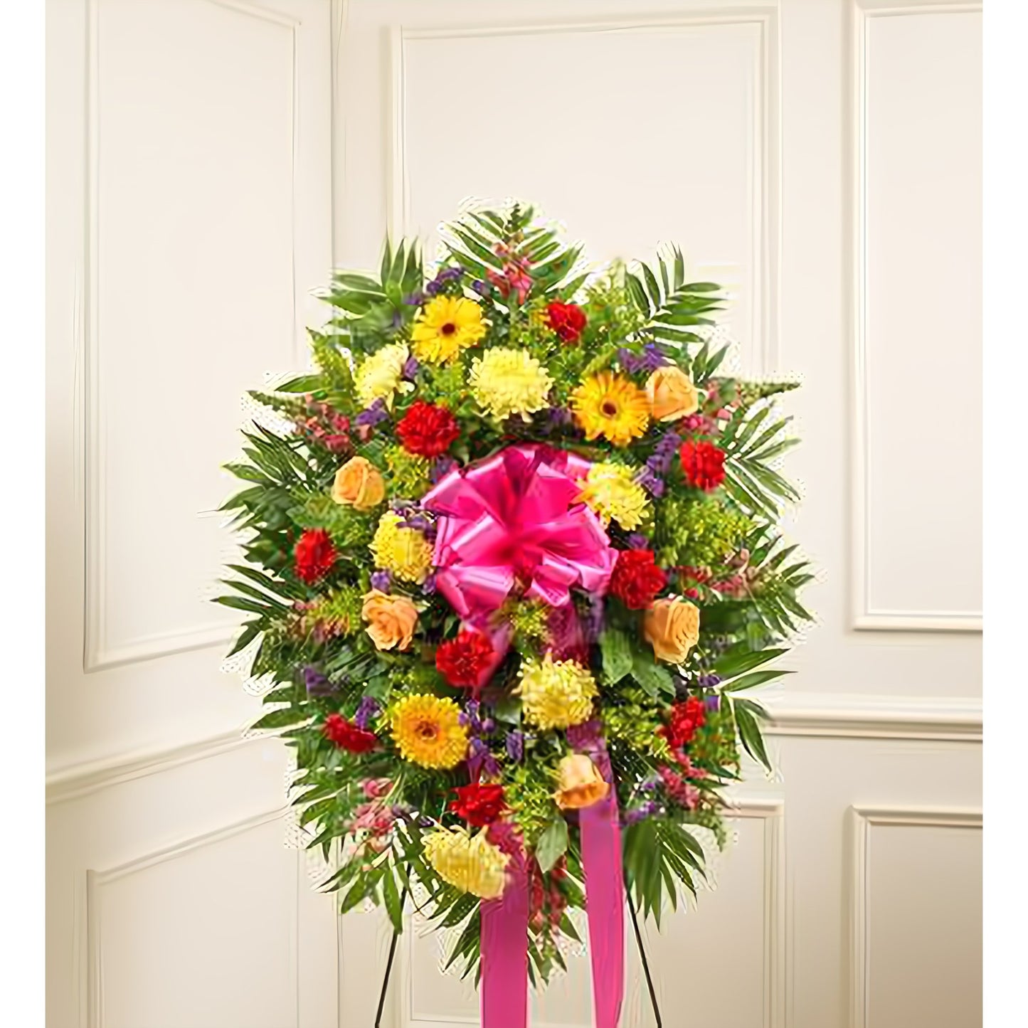 Deepest Sympathies Bright Standing Spray - Floral_Arrangement - Flower Delivery NYC
