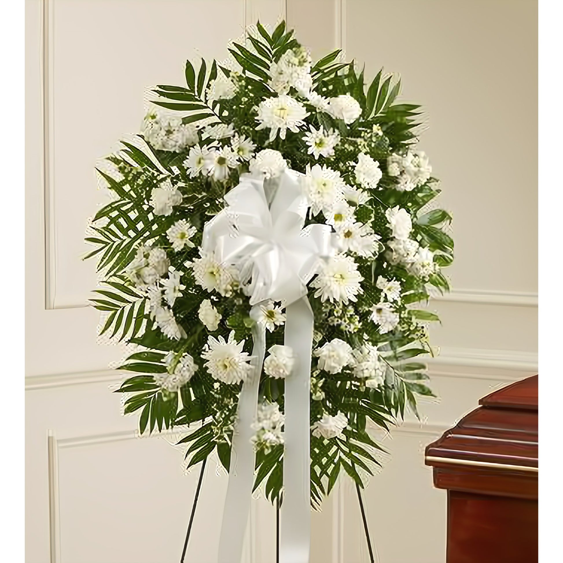 Deepest Sympathies White Standing Spray - Floral_Arrangement - Flower Delivery NYC