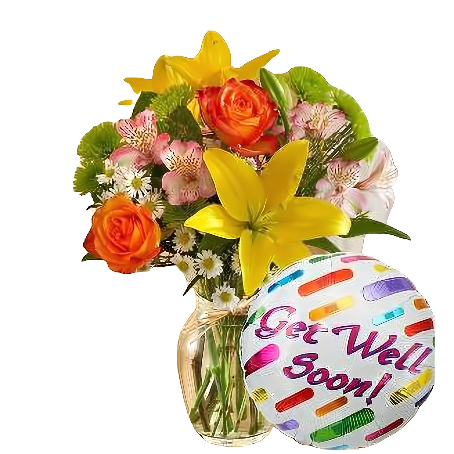 Fields of the World w/ Get Well Balloon - Floral_Arrangement - Flower Delivery NYC