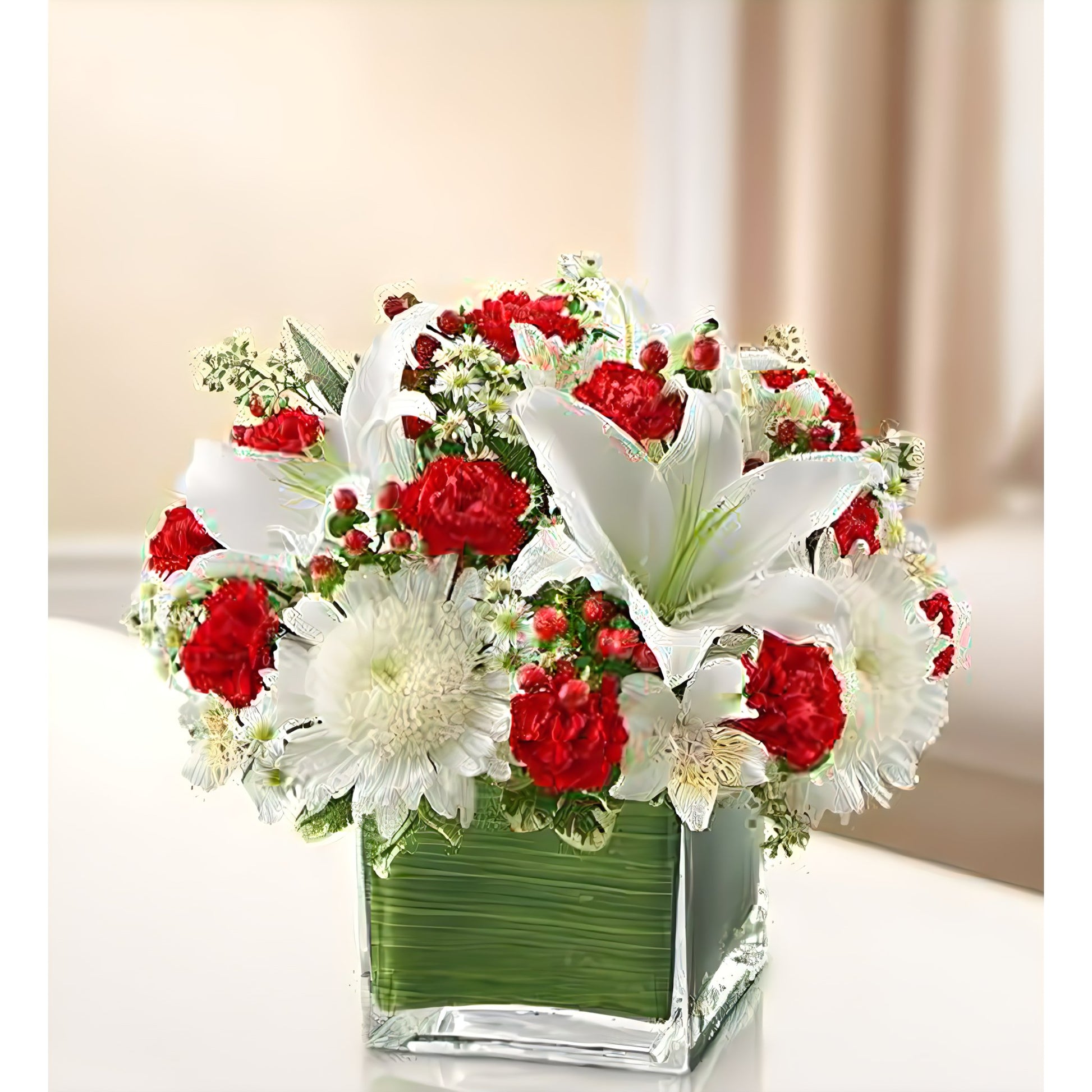 Healing Tears - Red and White - Floral_Arrangement - Flower Delivery NYC