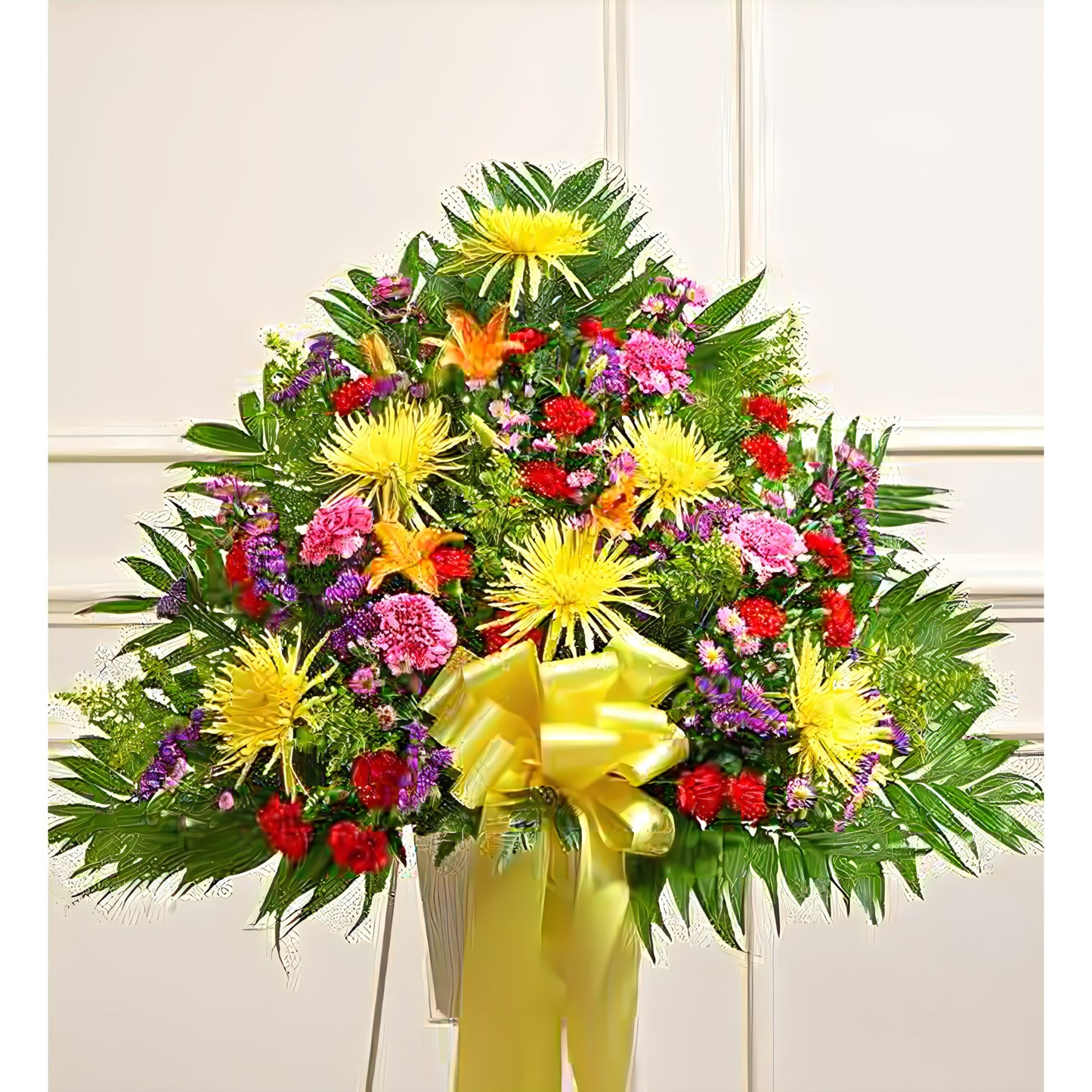 Heartfelt Sympathies Bright Standing Basket - Floral_Arrangement - Flower Delivery NYC