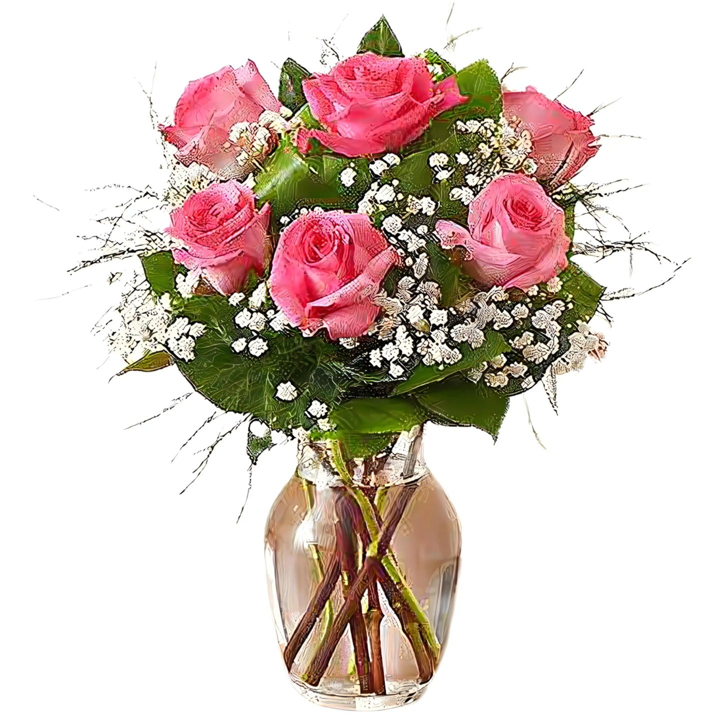 Love's Embrace Roses - Hot Pink - Floral_Arrangement - Flower Delivery NYC