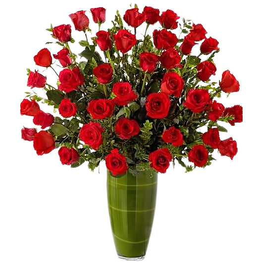 Luxury Rose Bouquet - 24 Premium Long Stem Red Roses - Floral_Arrangement - Flower Delivery NYC