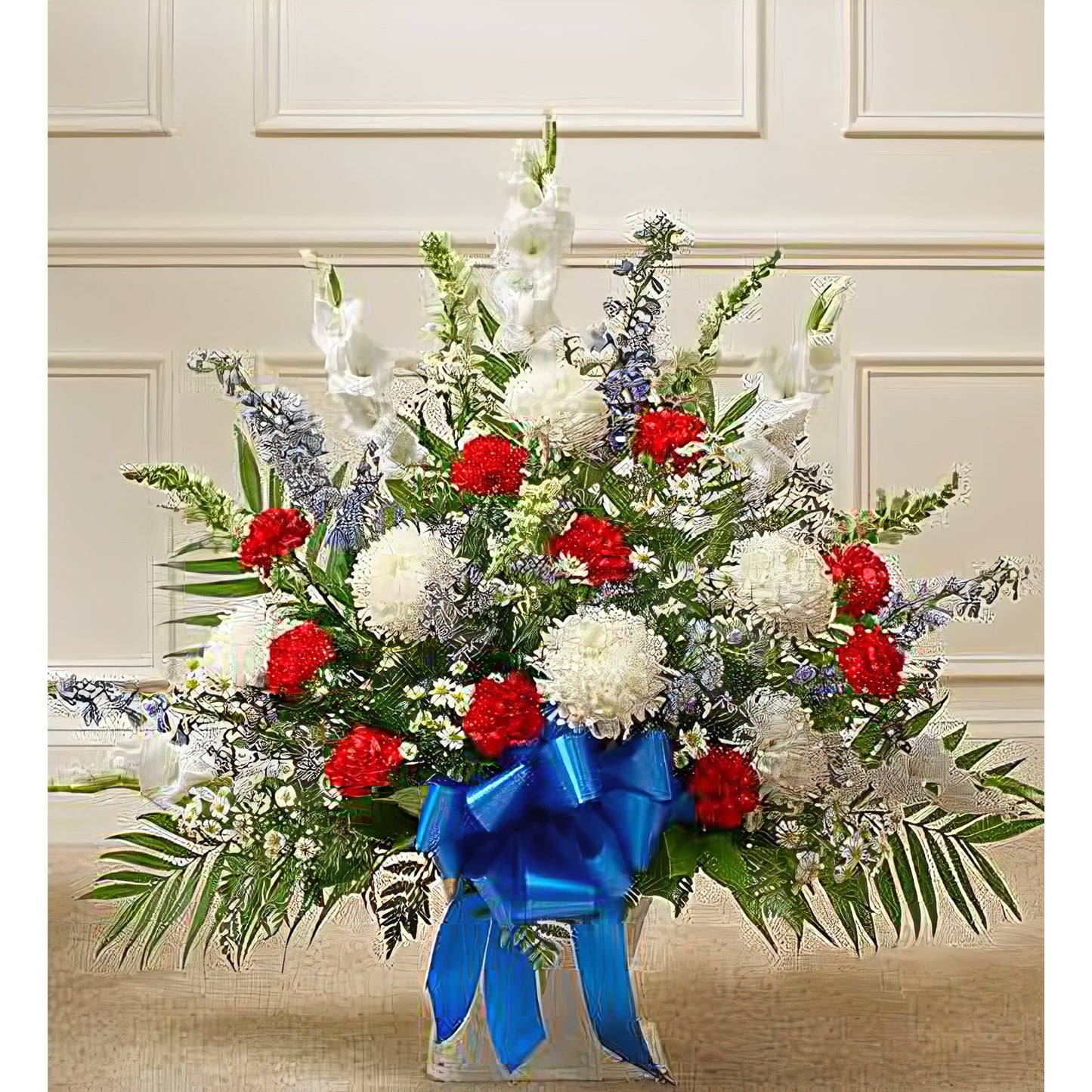 Patriotic Tribute Floor Basket Arrangement - Floral_Arrangement - Flower Delivery NYC