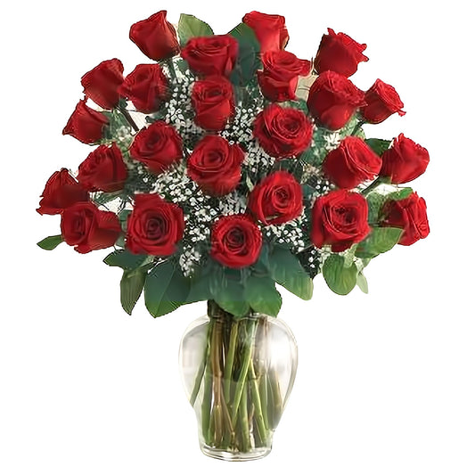 Premium Long Stem - 24 Red Roses - Floral_Arrangement - Flower Delivery NYC