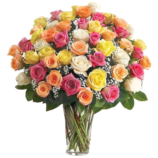 Premium Long Stem - 48 Assorted Roses - Floral_Arrangement - Flower Delivery NYC