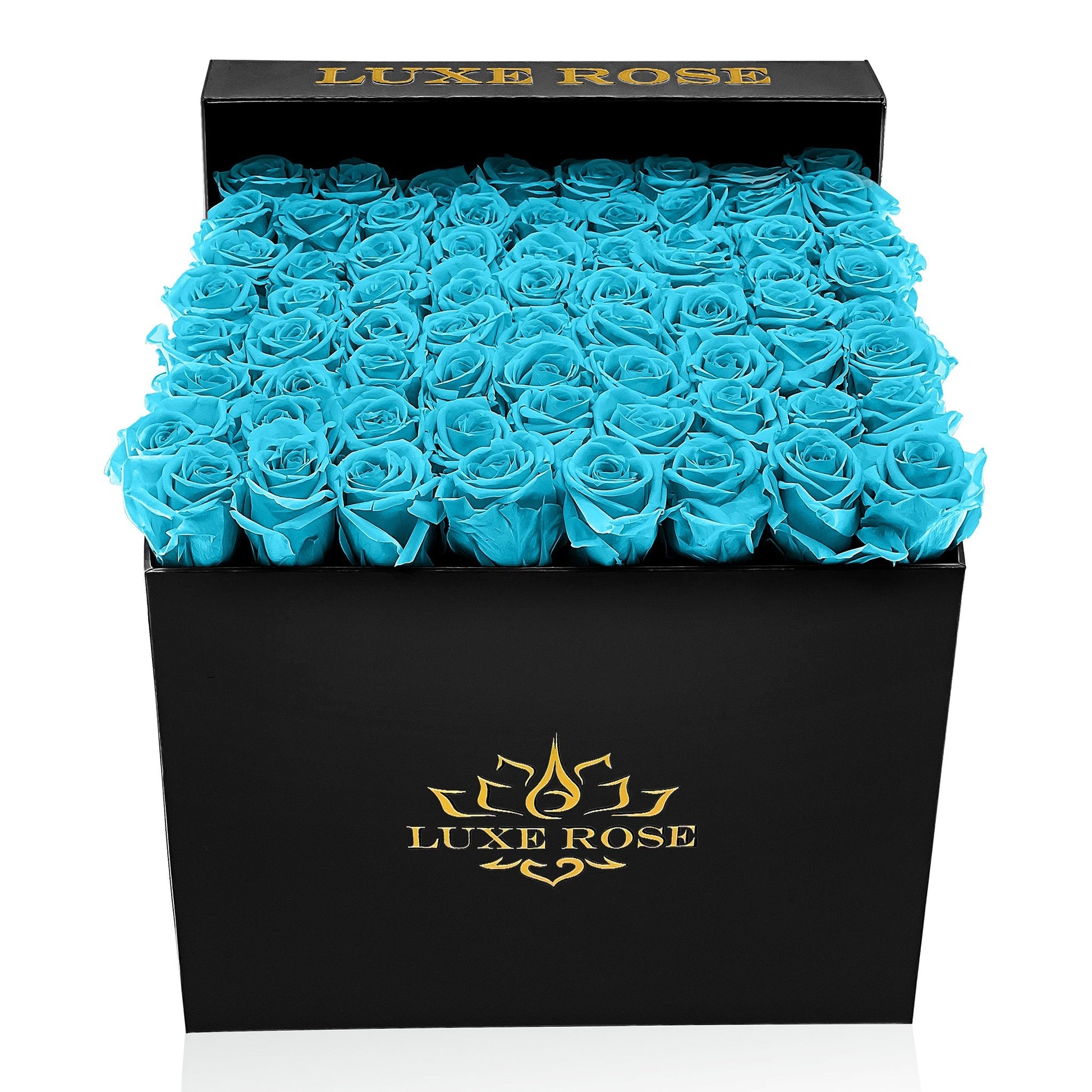Preserved Roses Large Box | Bright Turquoise - Floral_Arrangement - Flower Delivery NYC