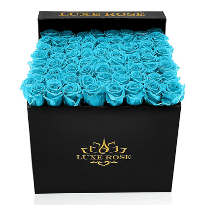 Preserved Roses Large Box | Bright Turquoise - Floral_Arrangement - Flower Delivery NYC