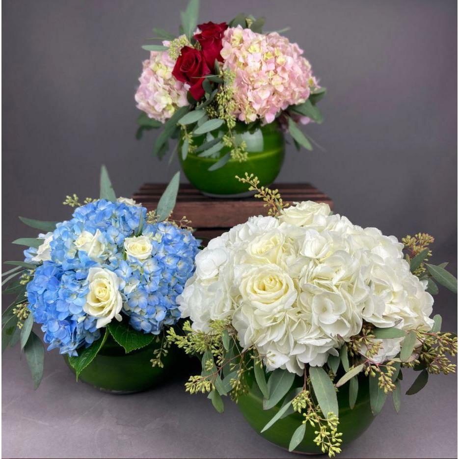 Rose and Hydrangea Elegance Bubble Bowl - Floral_Arrangement - Flower Delivery NYC