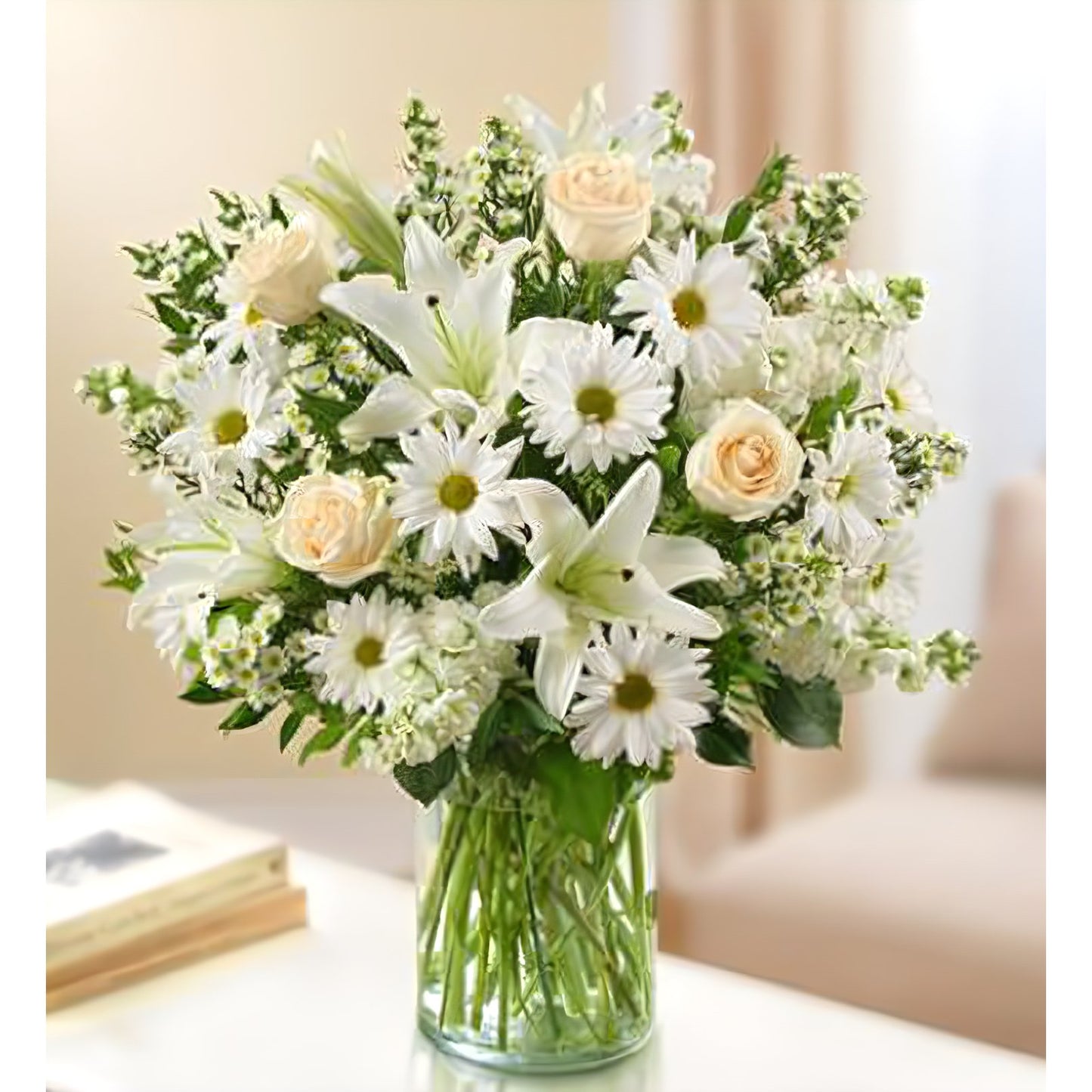 Sincerest Sorrow - All White - Floral_Arrangement - Flower Delivery NYC