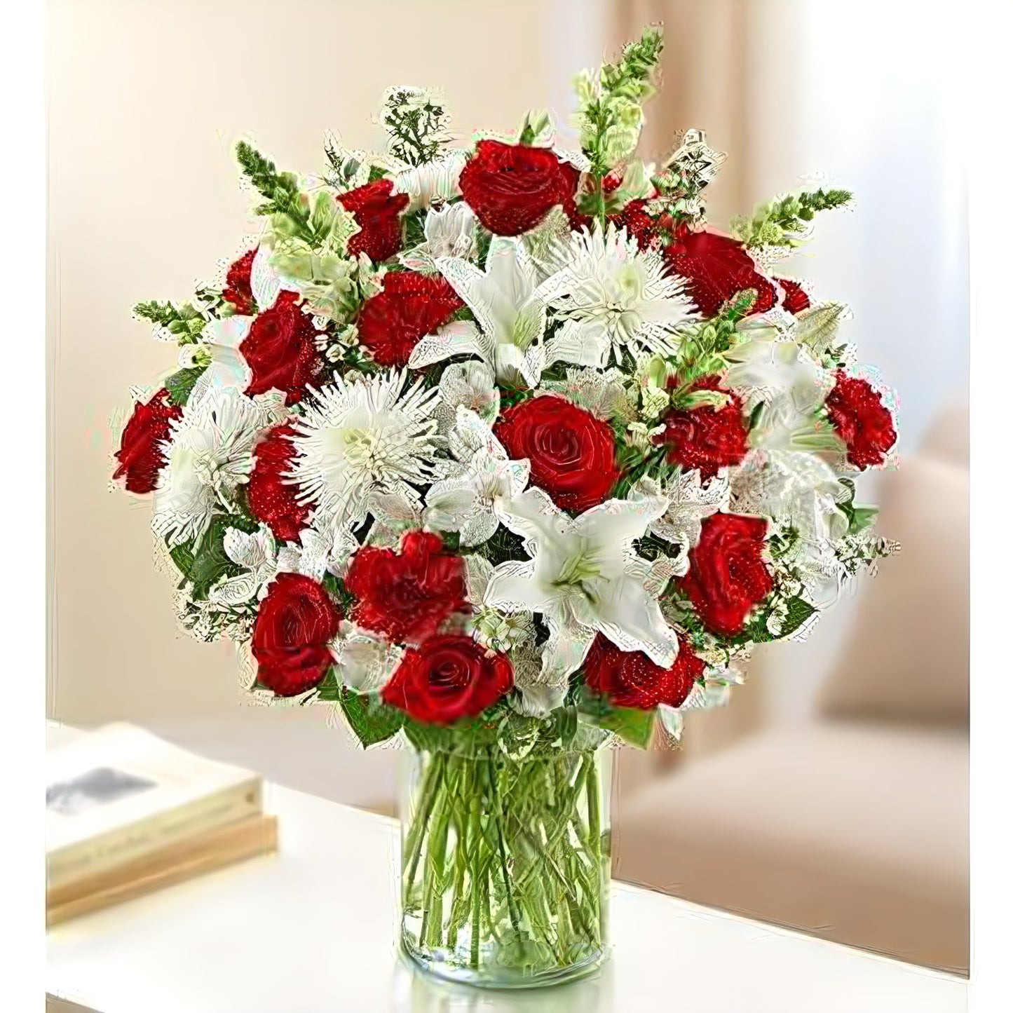 Sincerest Sorrow - Red and White - Floral_Arrangement - Flower Delivery NYC