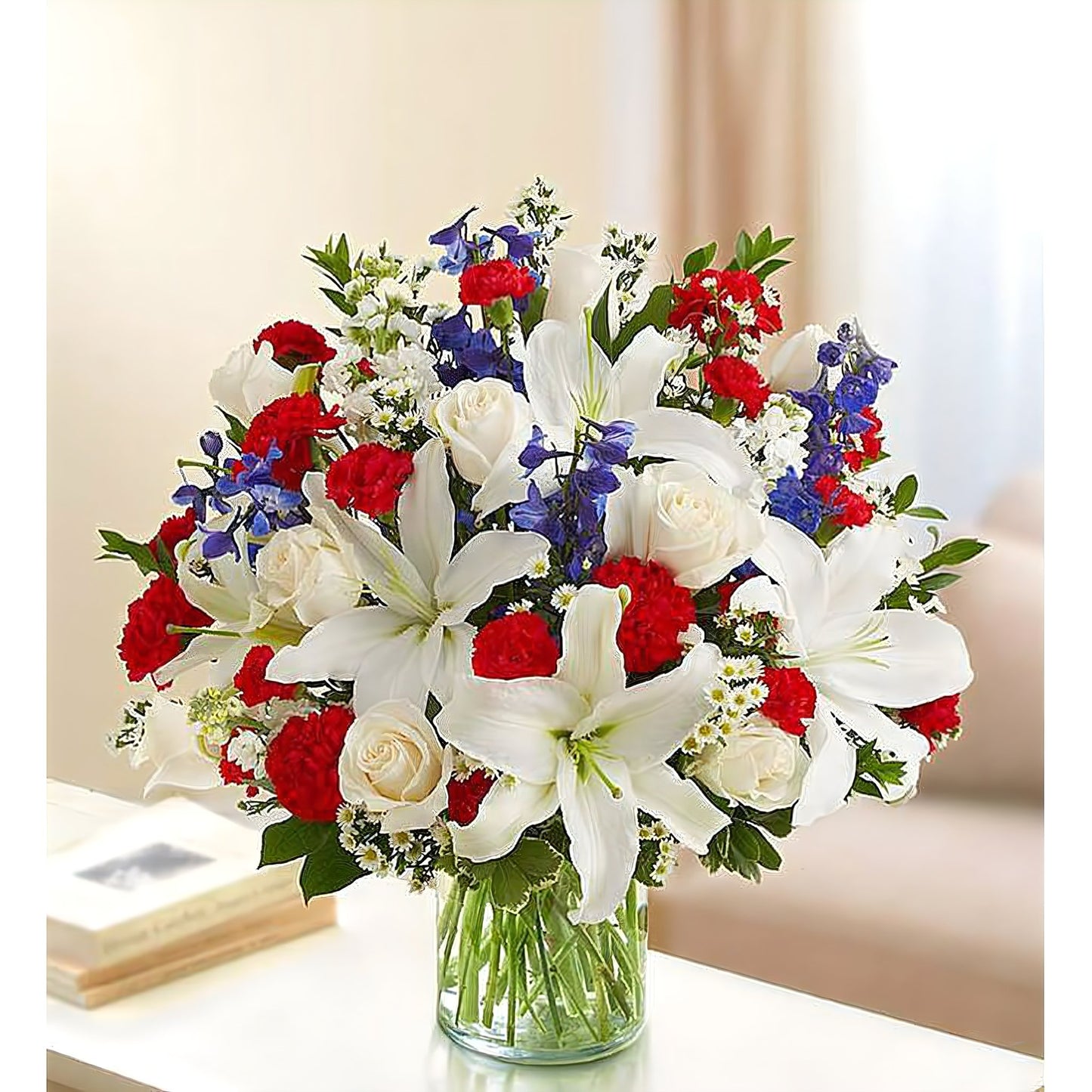 Sincerest Sorrow - Red, White and Blue - Floral_Arrangement - Flower Delivery NYC