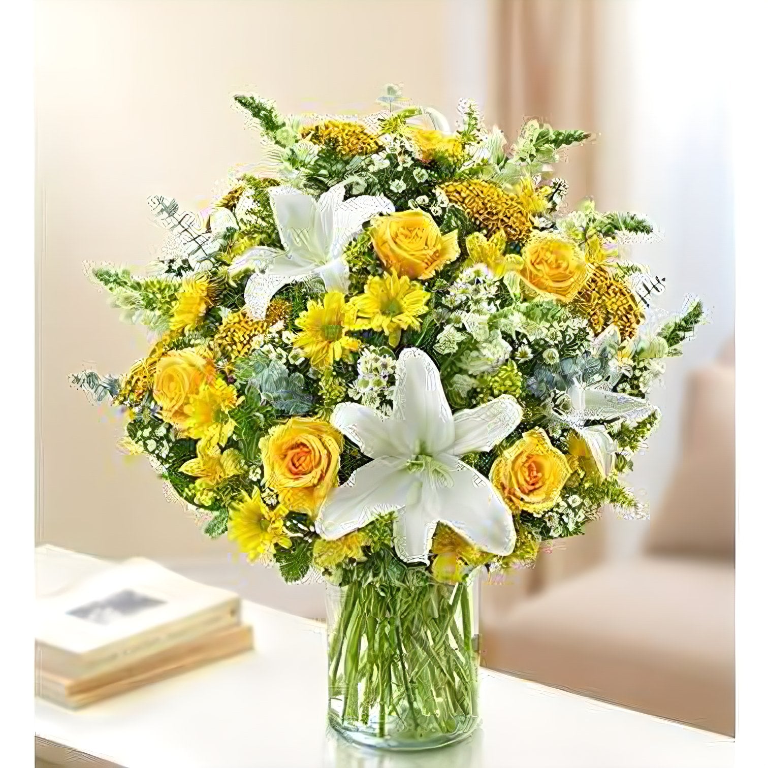 Sincerest Sorrow - Yellow and White - Floral_Arrangement - Flower Delivery NYC