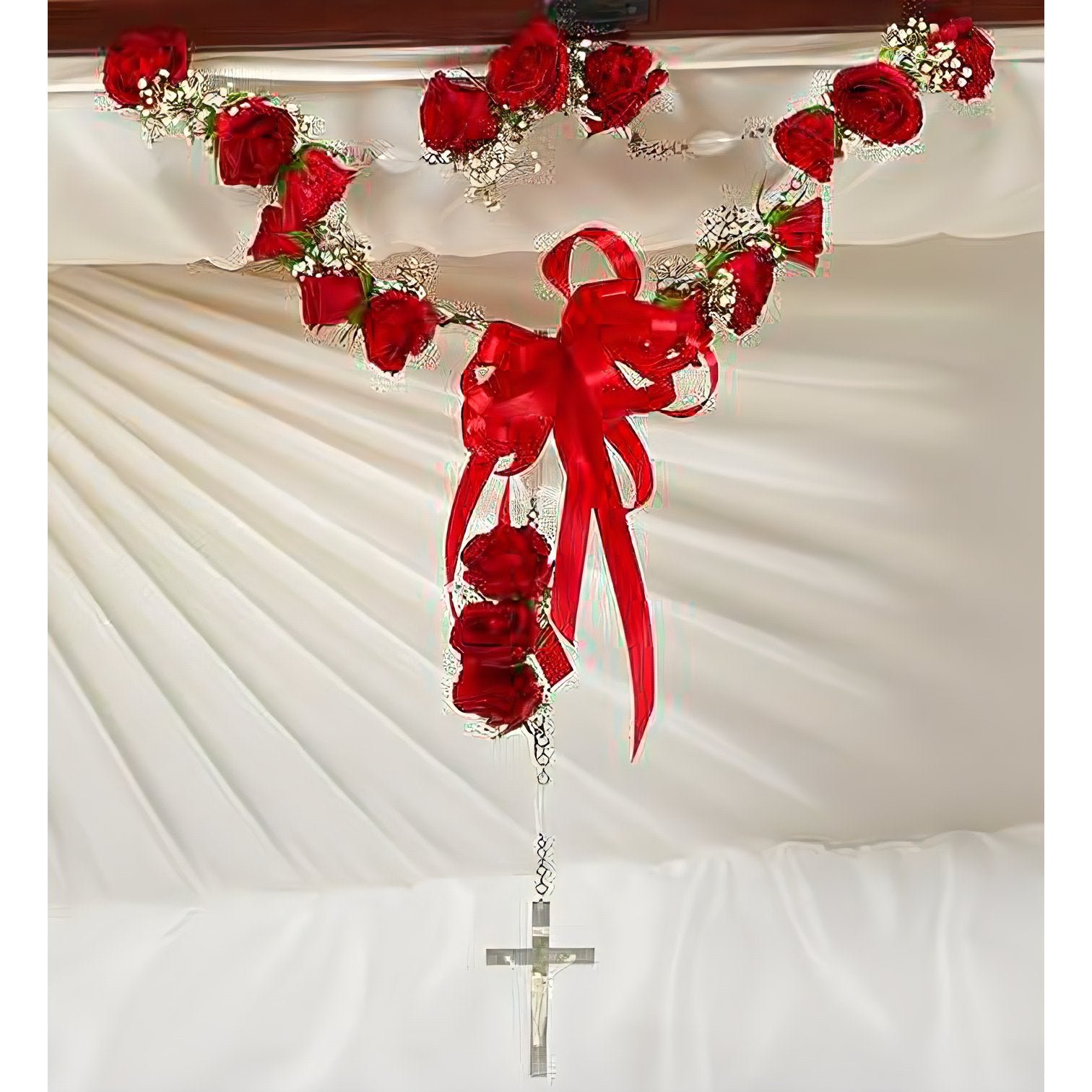 Small Rosary with Red Spray Roses - Floral_Arrangement - Flower Delivery NYC