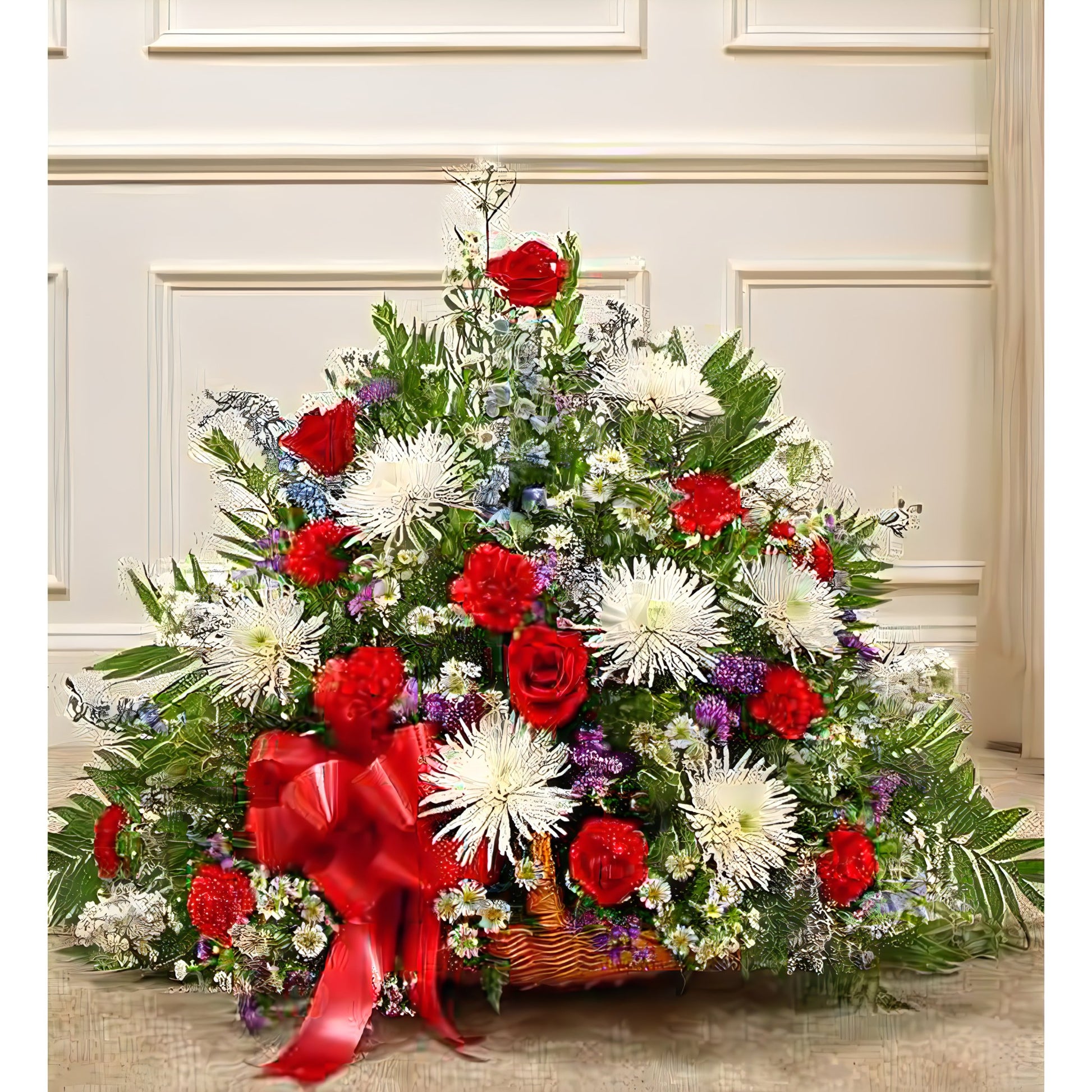 Thoughts and Prayer Fireside Basket-Red/White/Blue - Floral_Arrangement - Flower Delivery NYC