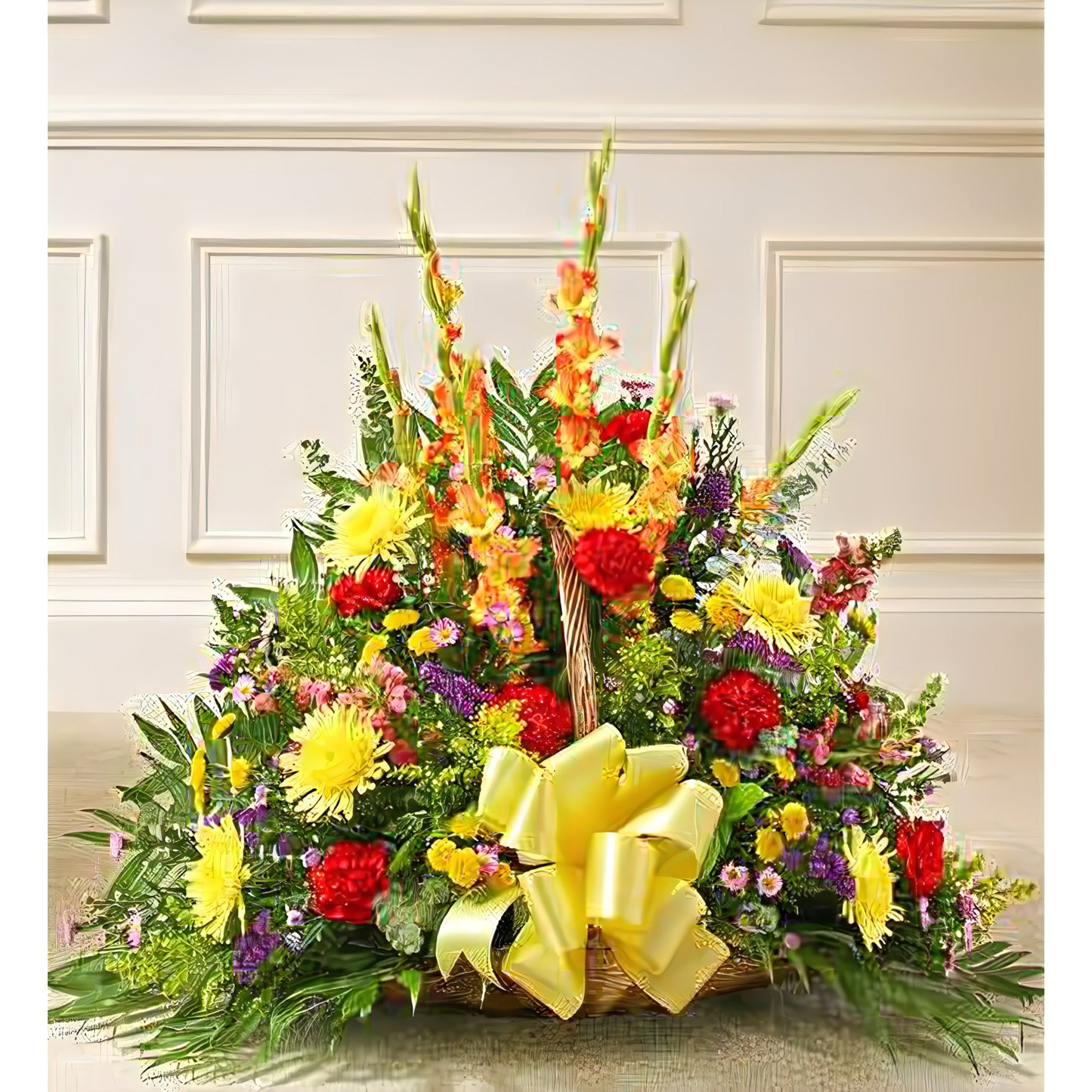 Thoughts and Prayers Fireside Basket - Bright - Floral_Arrangement - Flower Delivery NYC