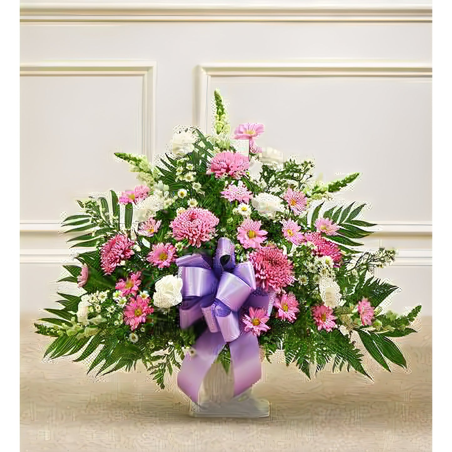 Tribute Lavender & White Floor Basket Arrangement - Floral_Arrangement - Flower Delivery NYC